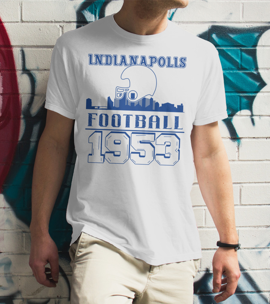 Indianapolis Football 1953 Helmet Skyline T-Shirt