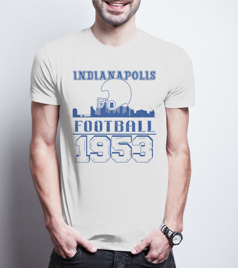 Indianapolis Football 1953 Helmet Skyline T-Shirt
