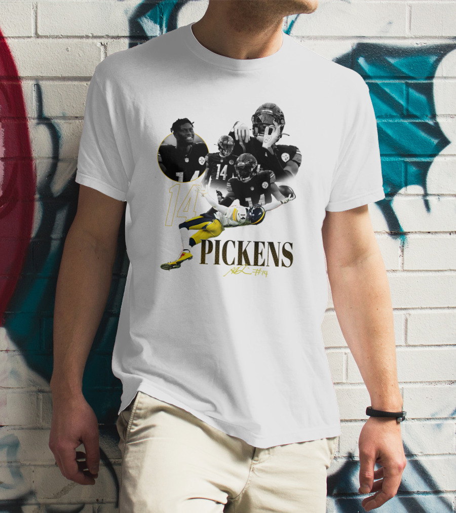 George Pickens #14 Pittsburgh Steelers Football Player Montage T-Shirt