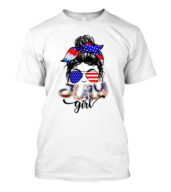 July Girl Patriotic Sunglasses And Bandana T-Shirt