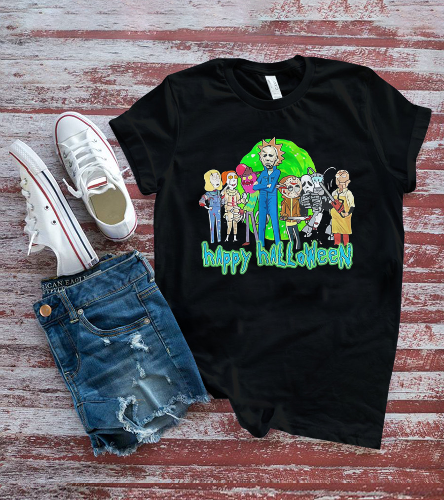 Happy Halloween Michael Myers Rick And Morty T-Shirt