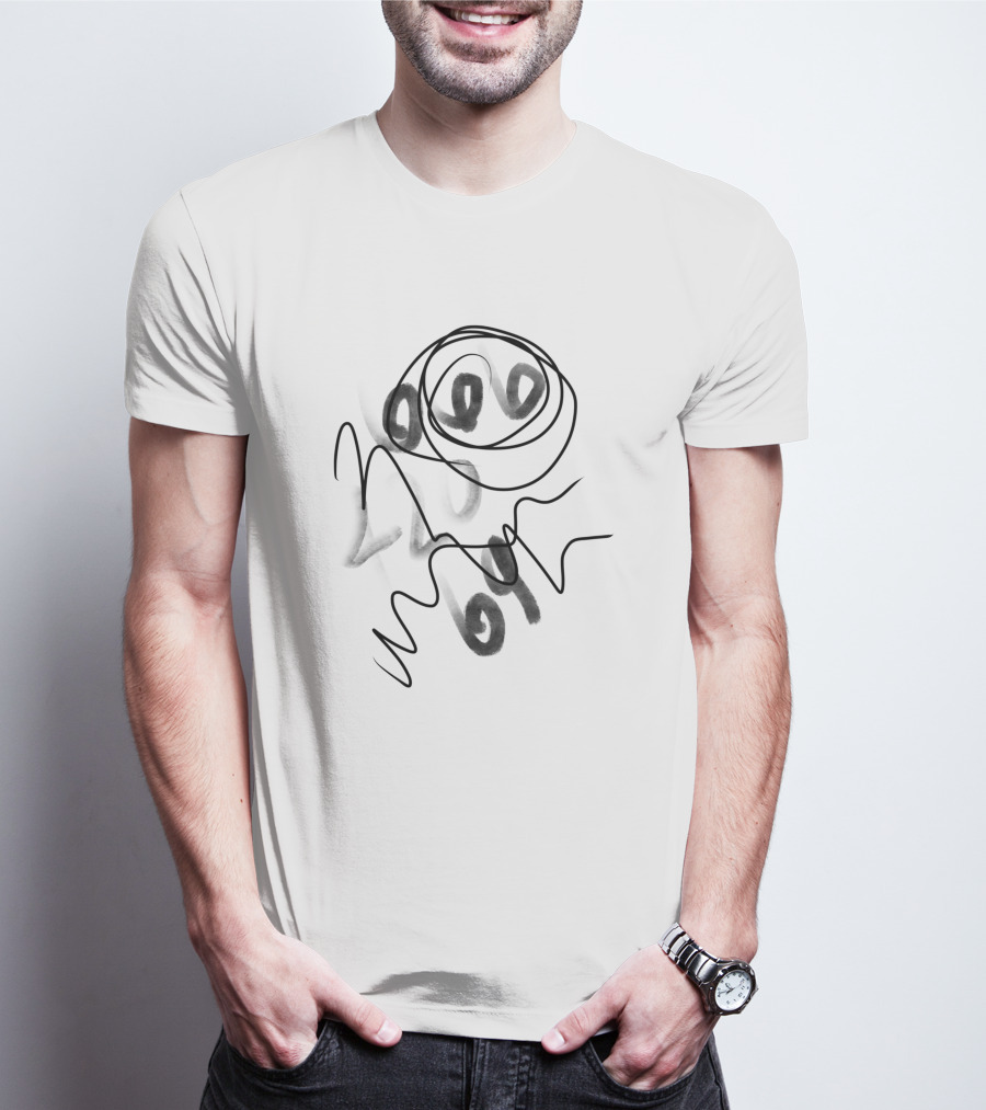 66642069 Smiley Face Black Abstract Jumper T-Shirt