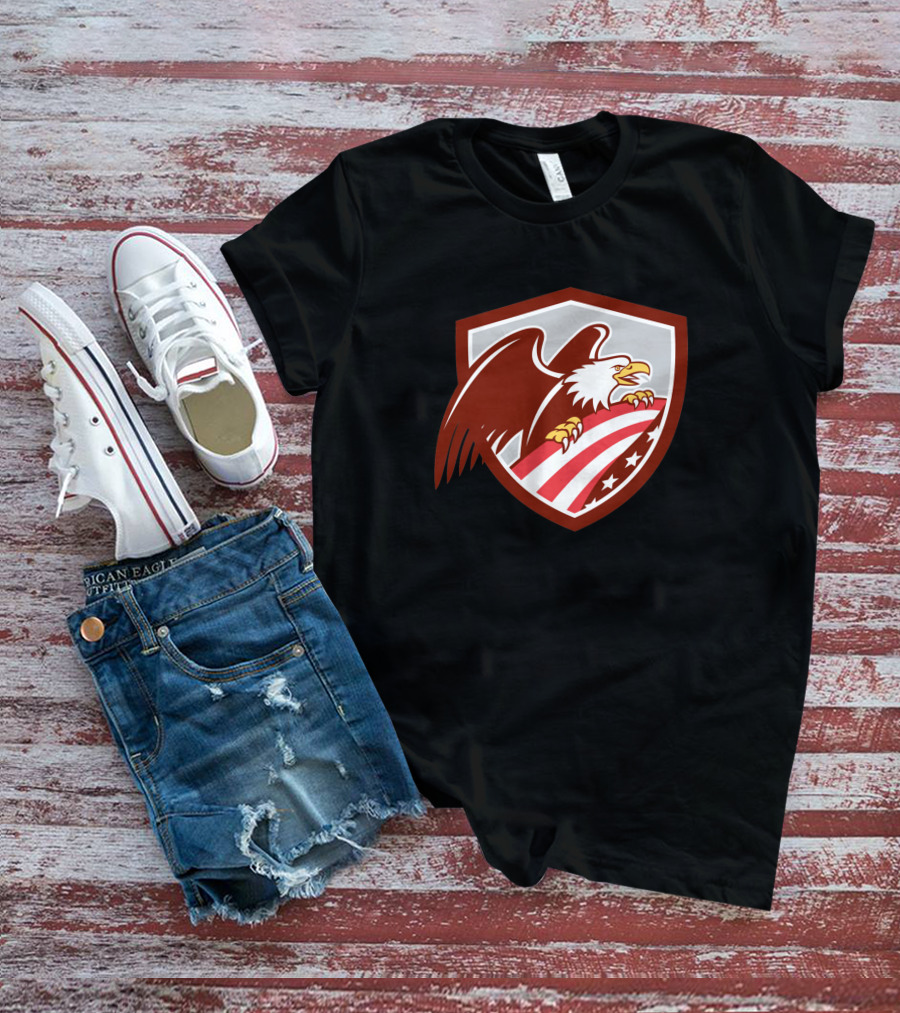 American Bald Eagle Shield With USA Flag T-Shirt