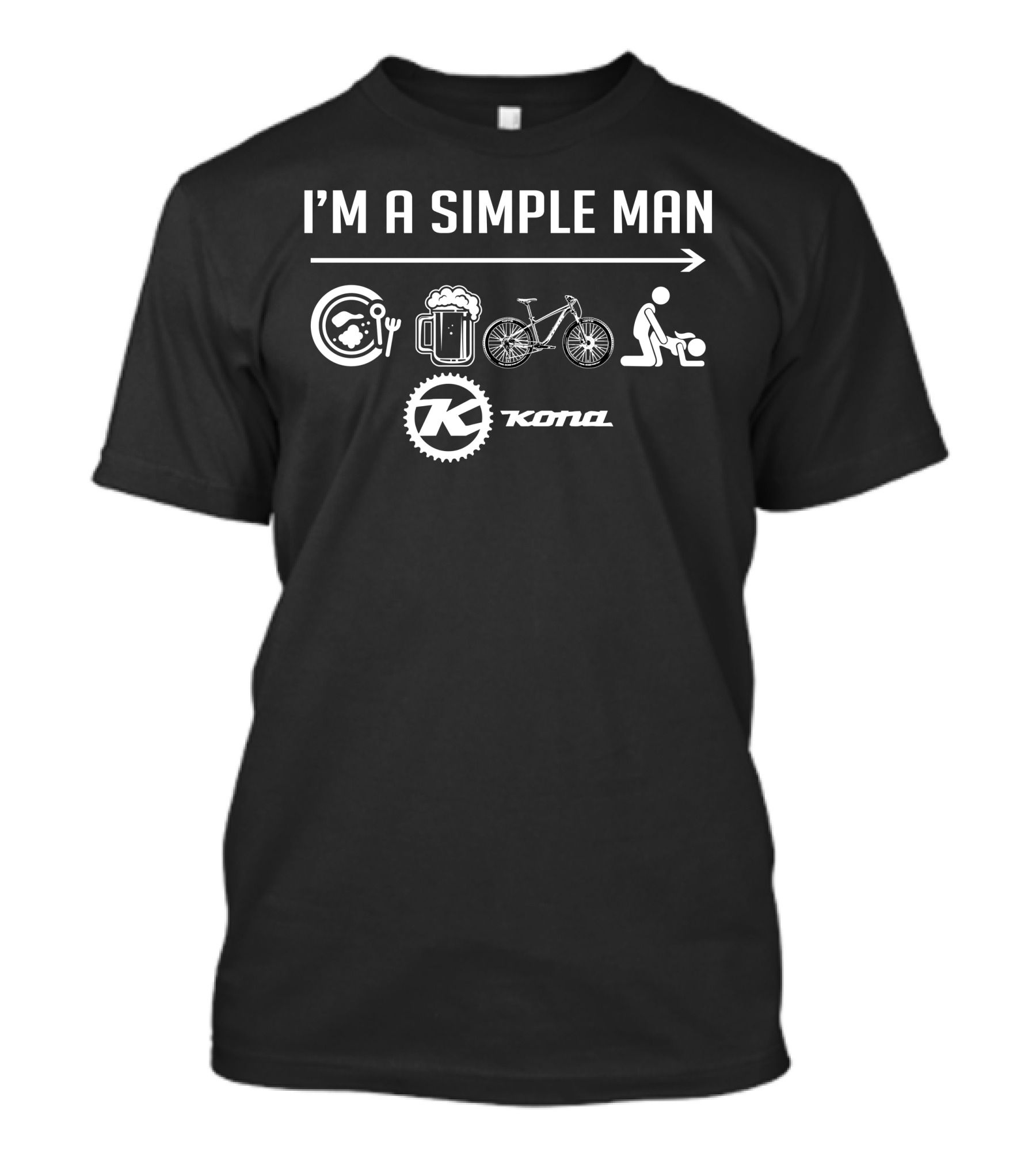 I'M A SIMPLE MAN Kona Bike Beer Food Icons T-Shirt