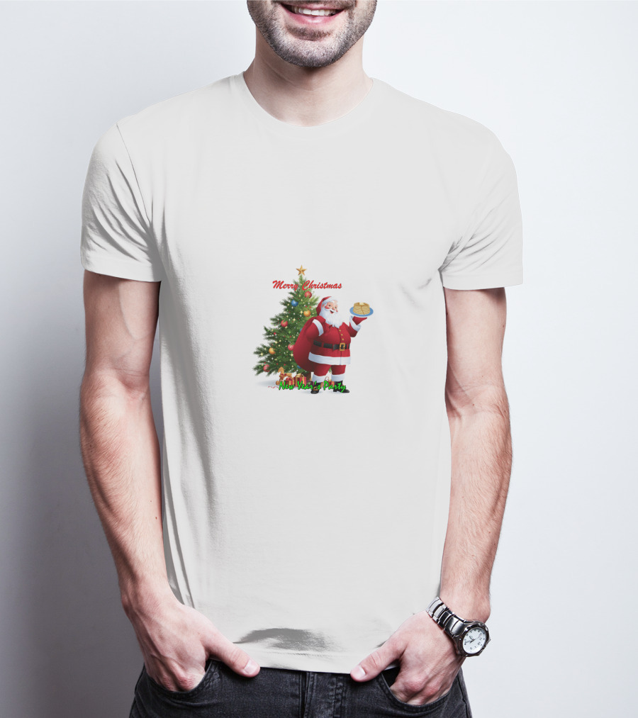 Merry Christmas Santa Claus New Year Party Pancakes T-Shirt