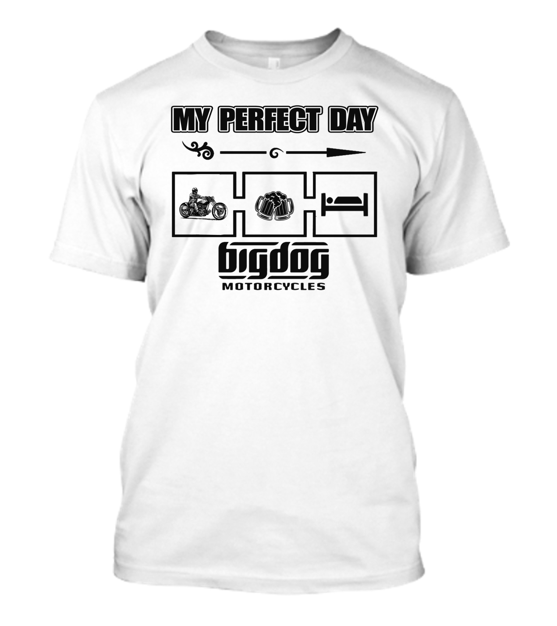 My Perfect Day Big Dog Motorcycles Rider Icons T-Shirt