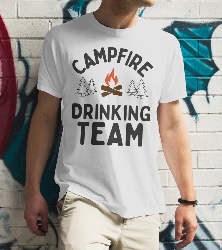 Campfire Drinking Team Camping Vectorized T-Shirt
