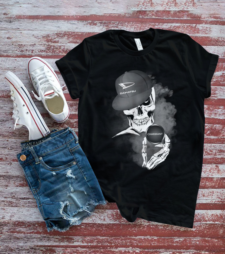 Daihatsu Charmant Skull With Cap And Smoke T-Shirt