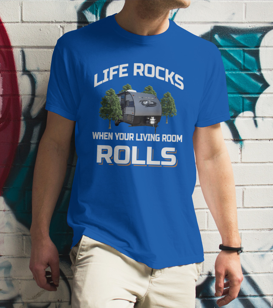 LIFE ROCKS WHEN YOUR LIVING ROOM ROLLS WOLF PUP T-Shirt