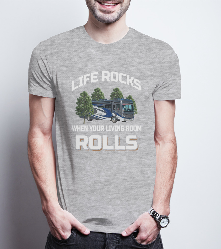 Life Rocks When Your Living Room Rolls Fleetwood Discovery 38W T-Shirt