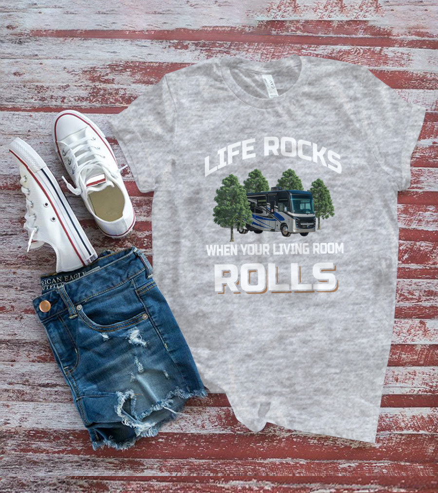 LIFE ROCKS WHEN YOUR LIVING ROOM ROLLS Entegra Vision XL 34G T-Shirt