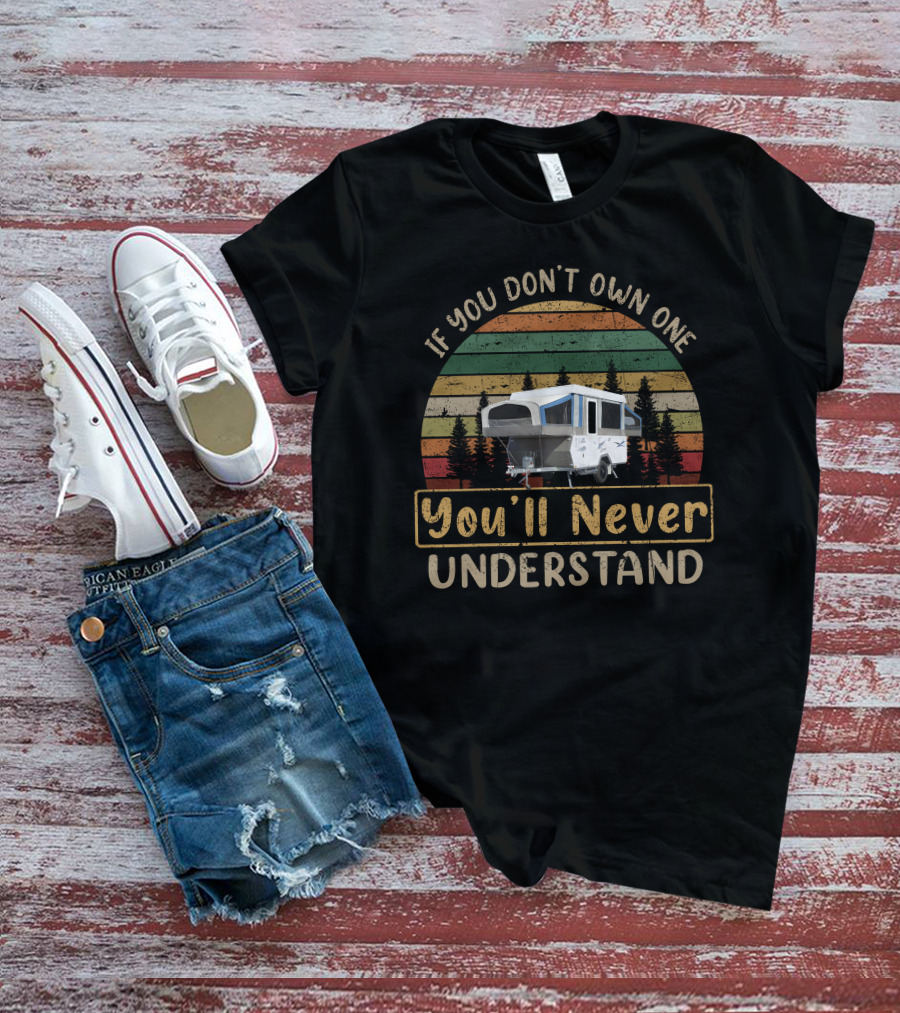 If You Don't Own One You'll Never Understand Jayco Lark Camper Trailer Vintage Retro Stripes T-Shirt