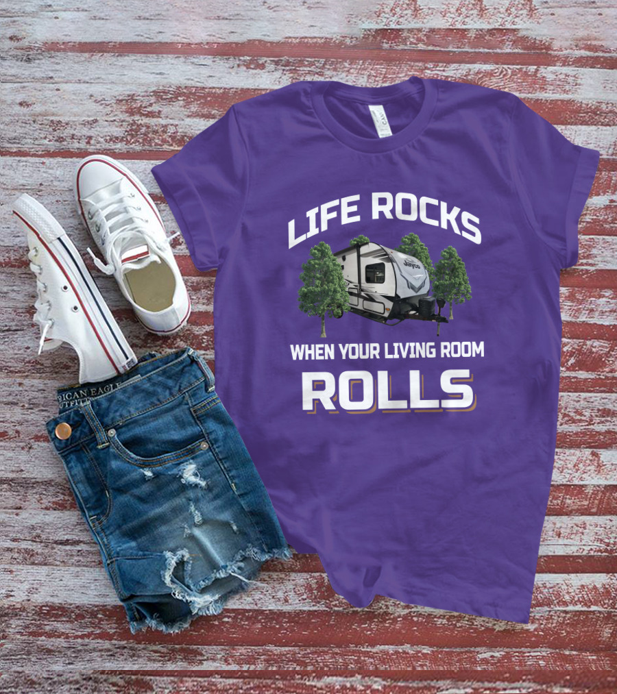 Jayco Feather Micro Life Rocks When Your Living Room Rolls T-Shirt