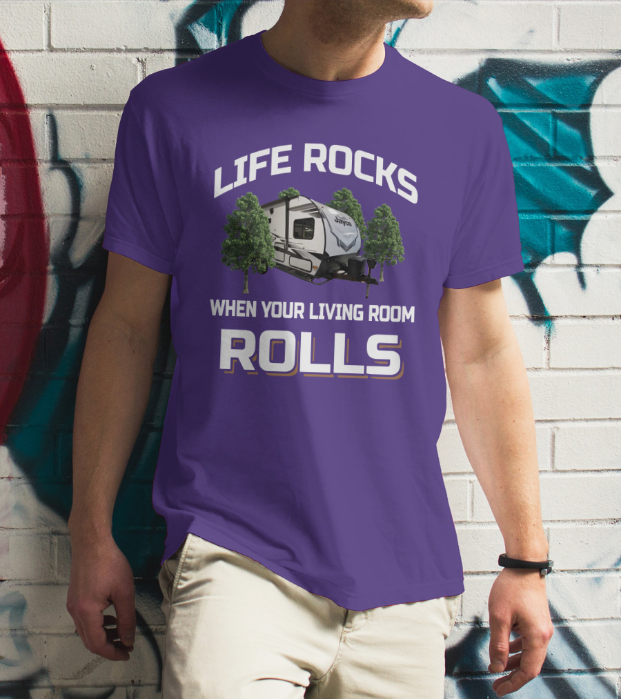 Jayco Feather Micro Life Rocks When Your Living Room Rolls T-Shirt