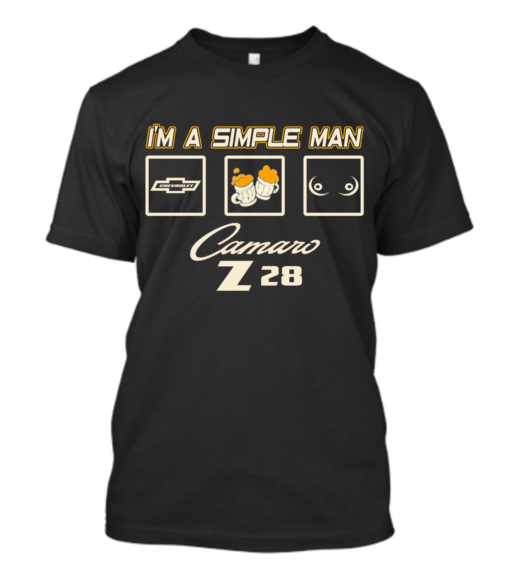 I'm A Simple Man Chevrolet Camaro Z28 Beer T-Shirt