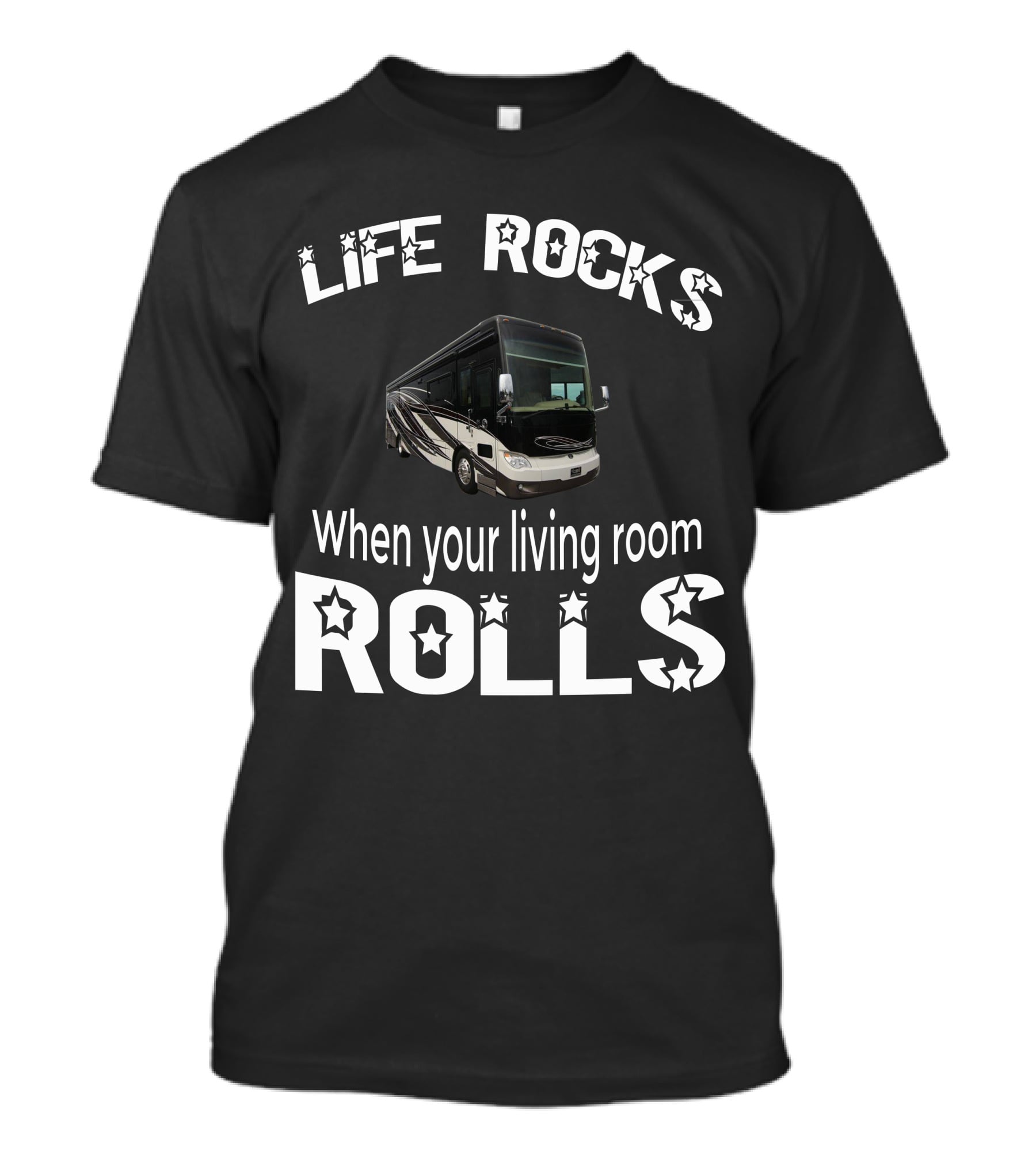 LIFE ROCKS When Your Living Room Rolls Tiffin Allegro Bus 37AP T-Shirt