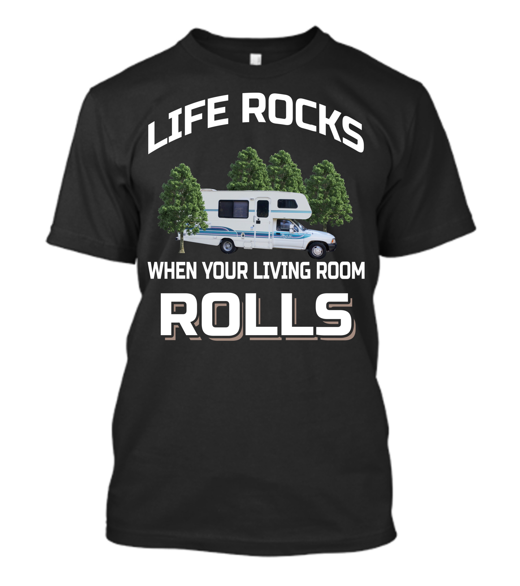 LIFE ROCKS WHEN YOUR LIVING ROOM ROLLS 1992 TOYOTA ITASCA SPIRIT T-Shirt