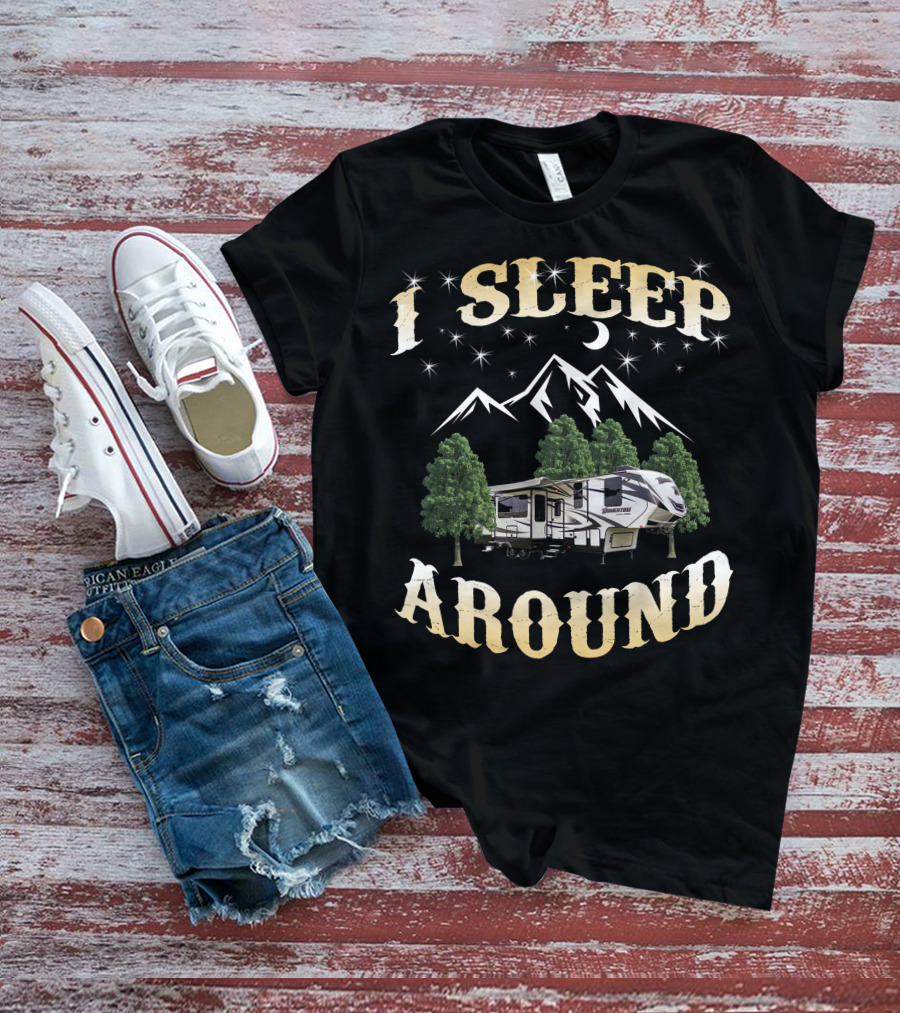 I Sleep Around Grand Design Momentum 349m Mountain Camper Adventure T-Shirt