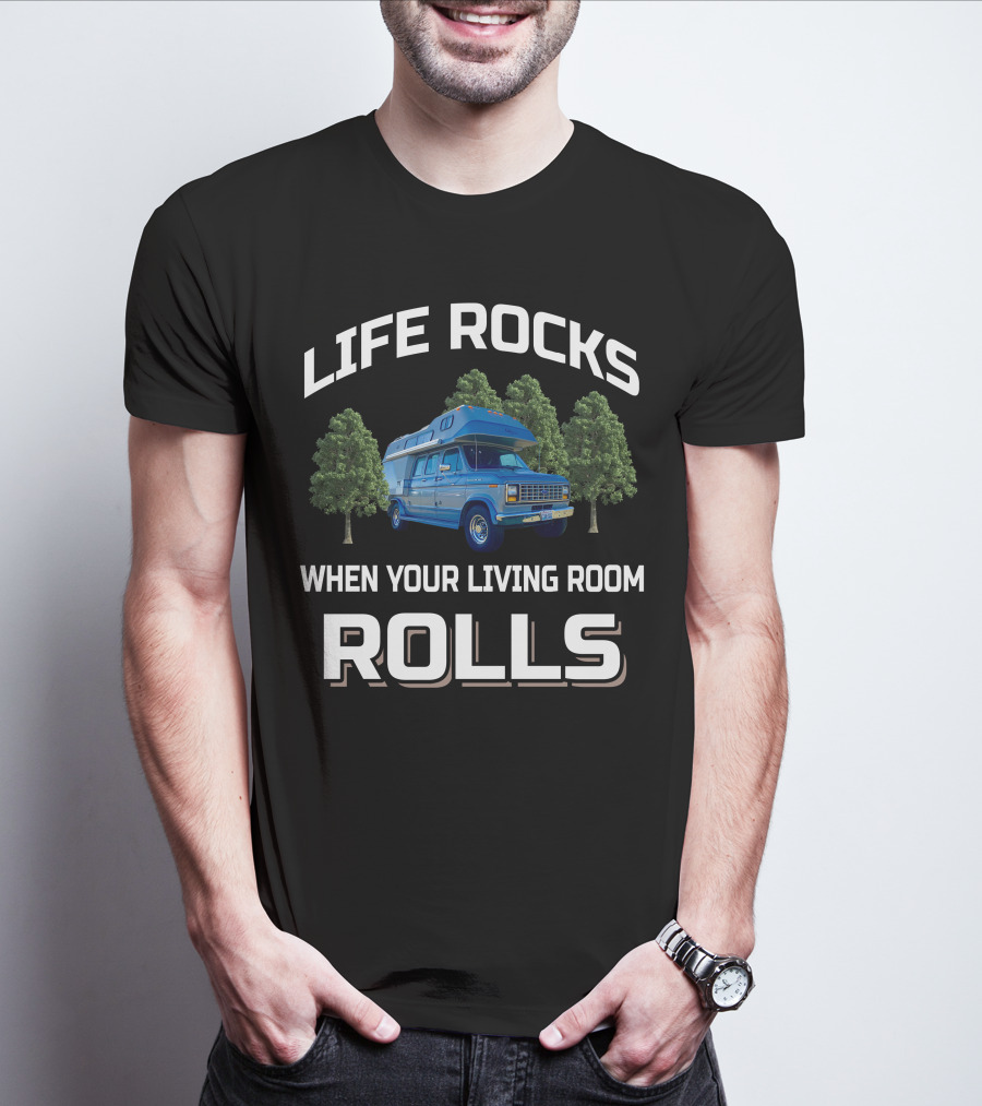 Life Rocks When Your Living Room Rolls 1987 Odessey Van Adventure T-Shirt