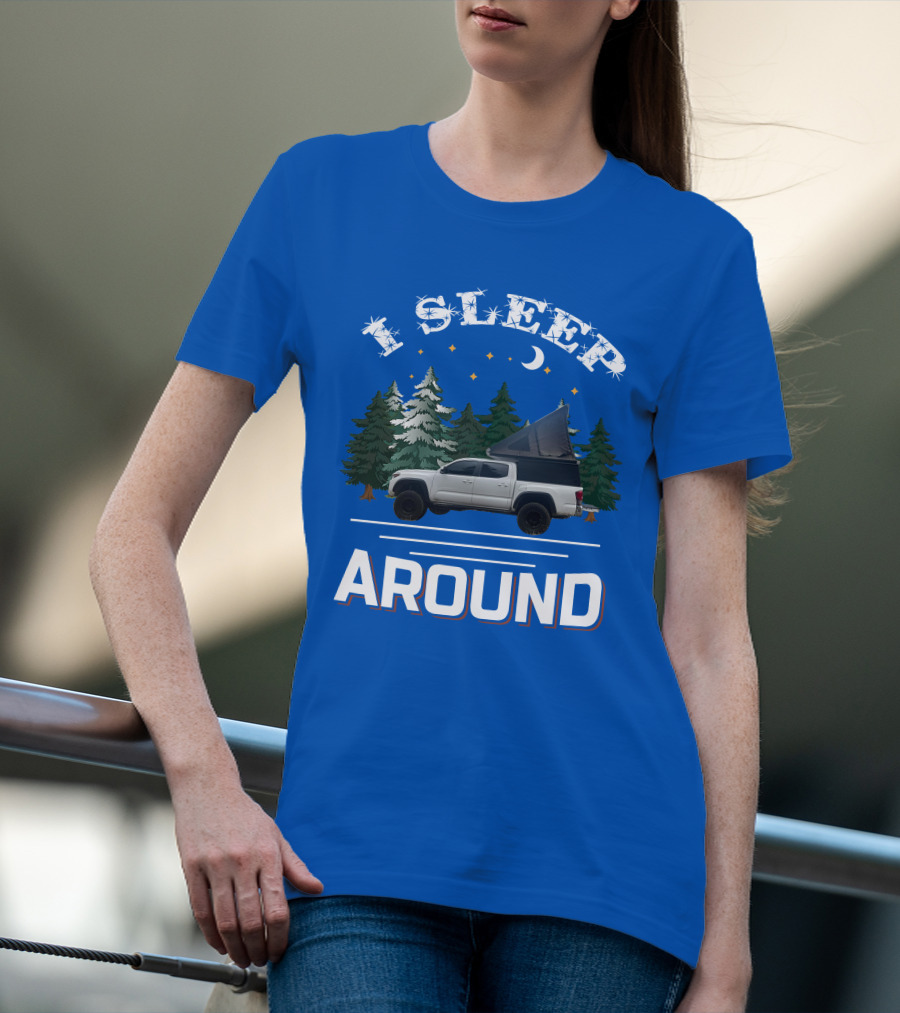 I Sleep Around GoFastCampers1 Camping Truck Forest Night Sky T-Shirt