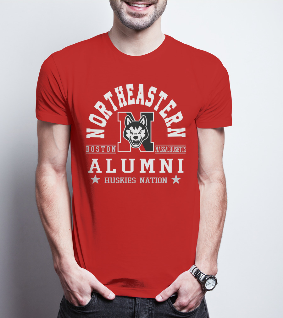 Northeastern Alumni Boston Massachusetts Huskies Nation T-Shirt