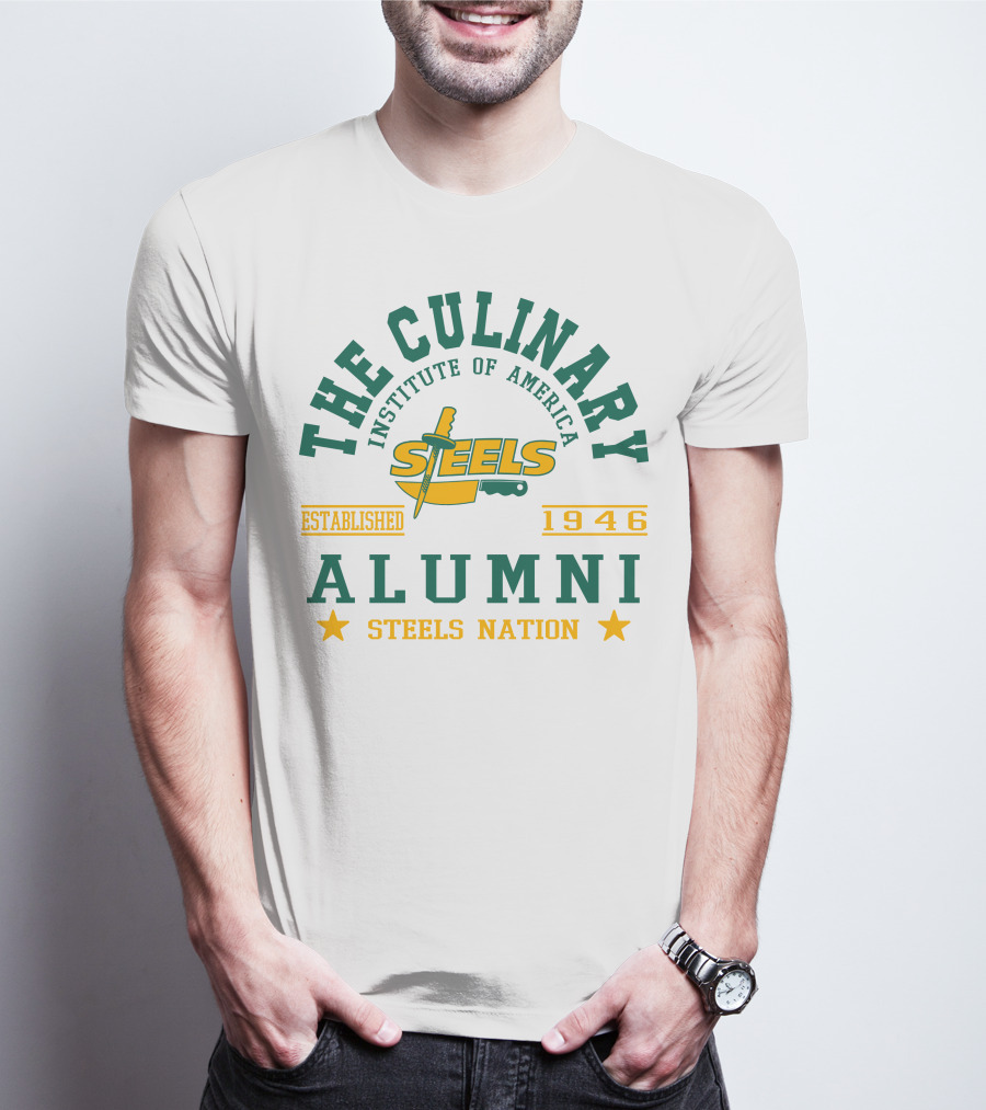 The Culinary Institute Of America Steels Nation Alumni Established 1946 T-Shirt