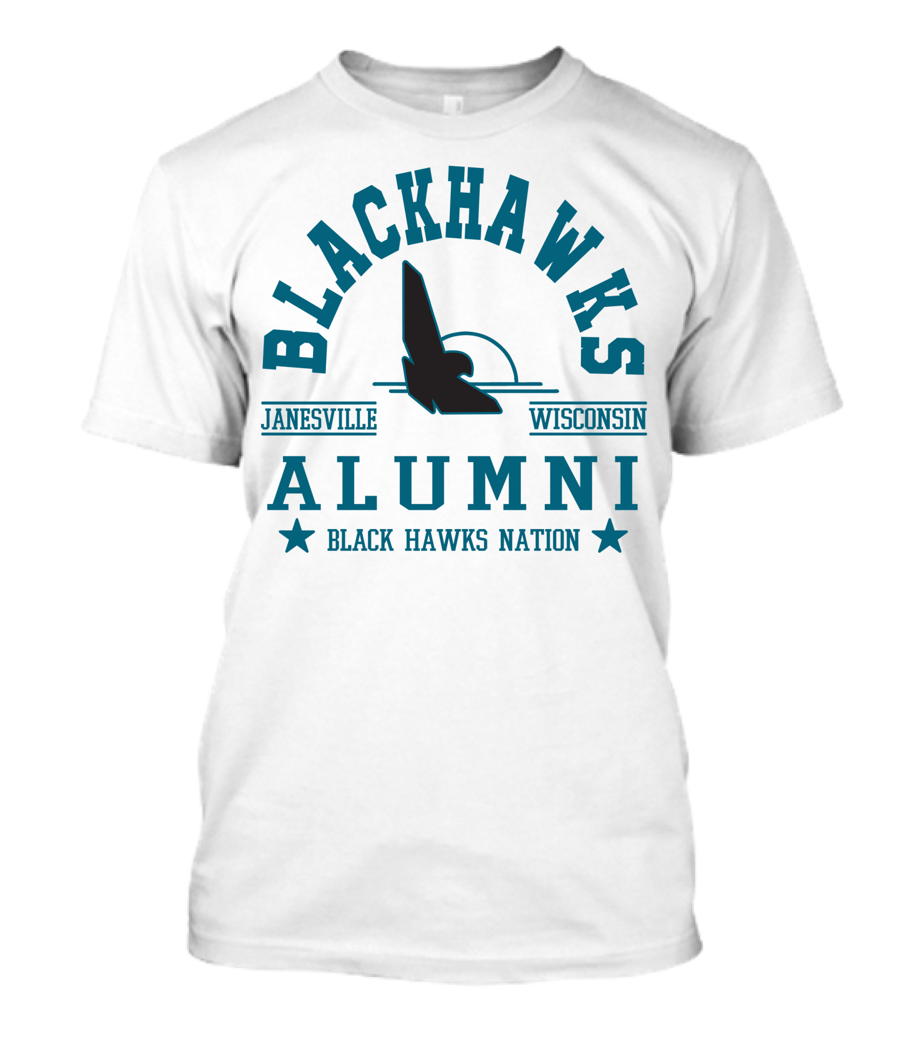 BLACKHAWKS ALUMNI JANESVILLE WISCONSIN BLACK HAWKS NATION T-Shirt