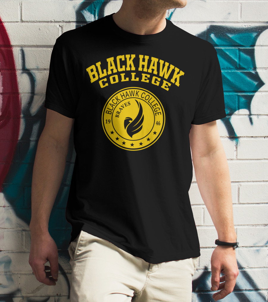 BLACK HAWK COLLEGE BRAVES 1946 STAR CREST T-Shirt