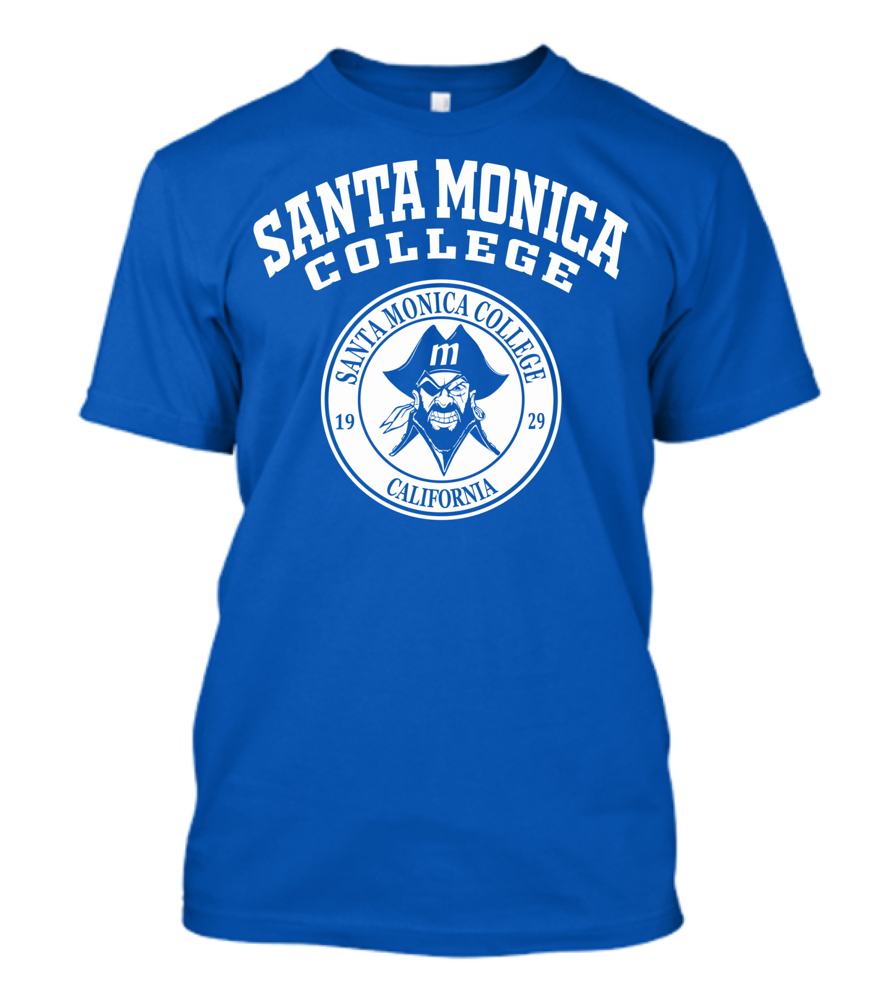 Santa Monica College California 1929 Pirate Logo Blue Background T-Shirt