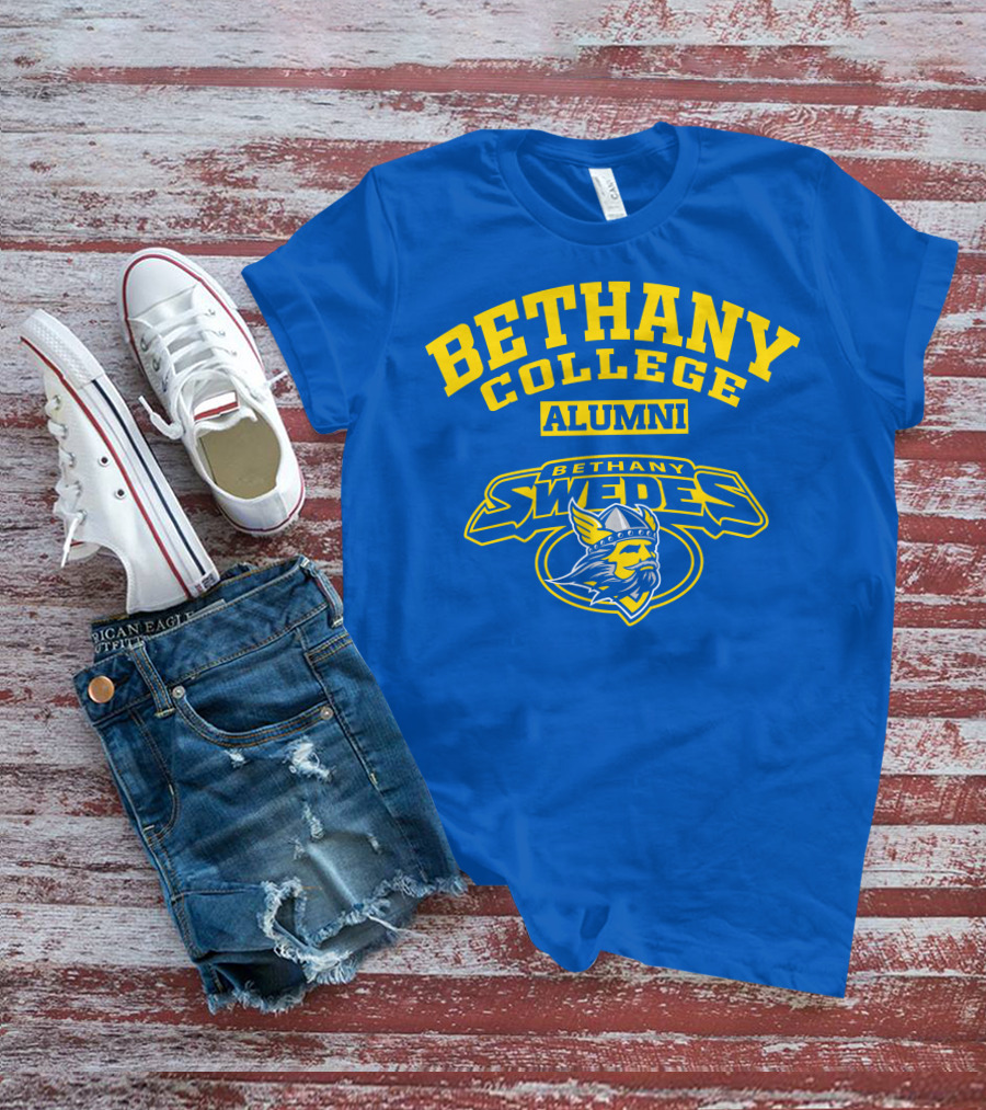 Bethany College Alumni Bethany Swedes Logo Viking Helmet T-Shirt