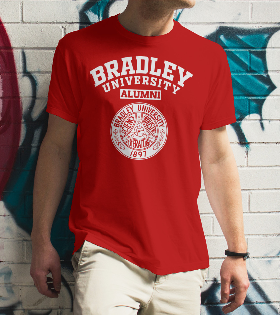 Bradley University Alumni Seal 1897 Science Industry Literature T-Shirt