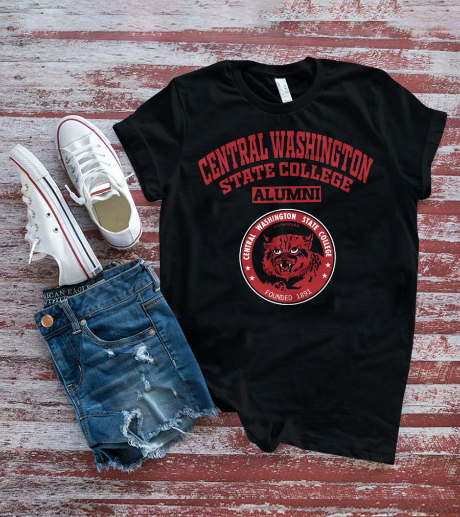 Central Washington State College Alumni Ellensburg Founded 1891 Tiger T-Shirt