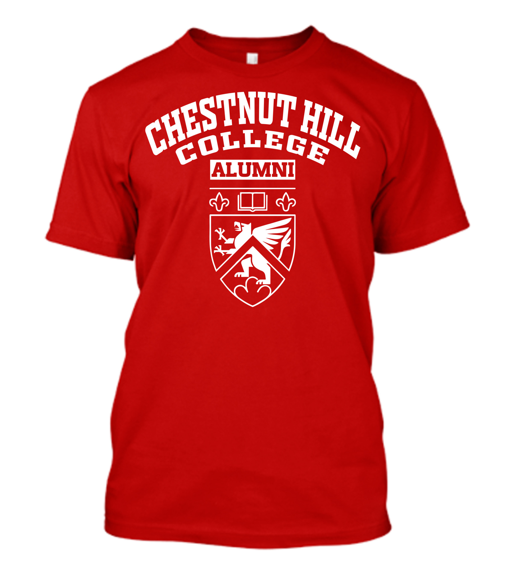 CHC Alumni Chestnut Hill College Crest Griffin Book Fleur-de-lis T-Shirt