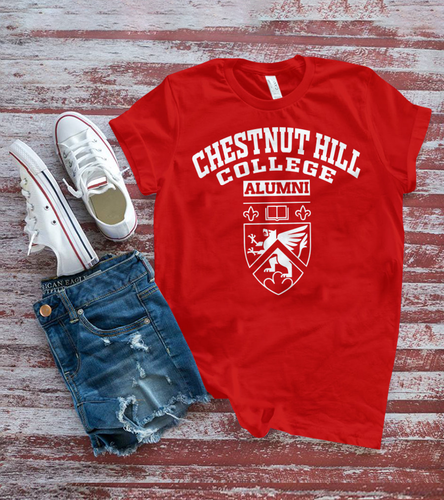 CHC Alumni Chestnut Hill College Crest Griffin Book Fleur-de-lis T-Shirt
