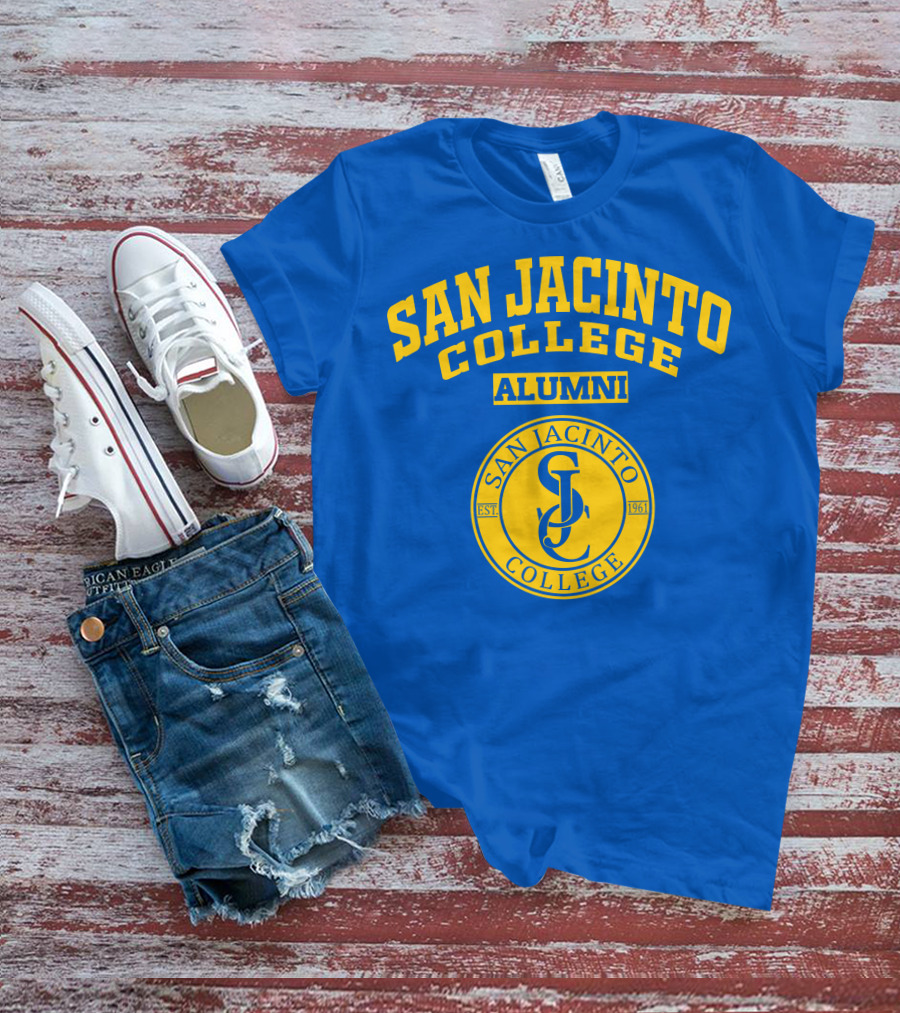 San Jacinto College Alumni SC Logo Established 1961 Blue And Yellow T-Shirt