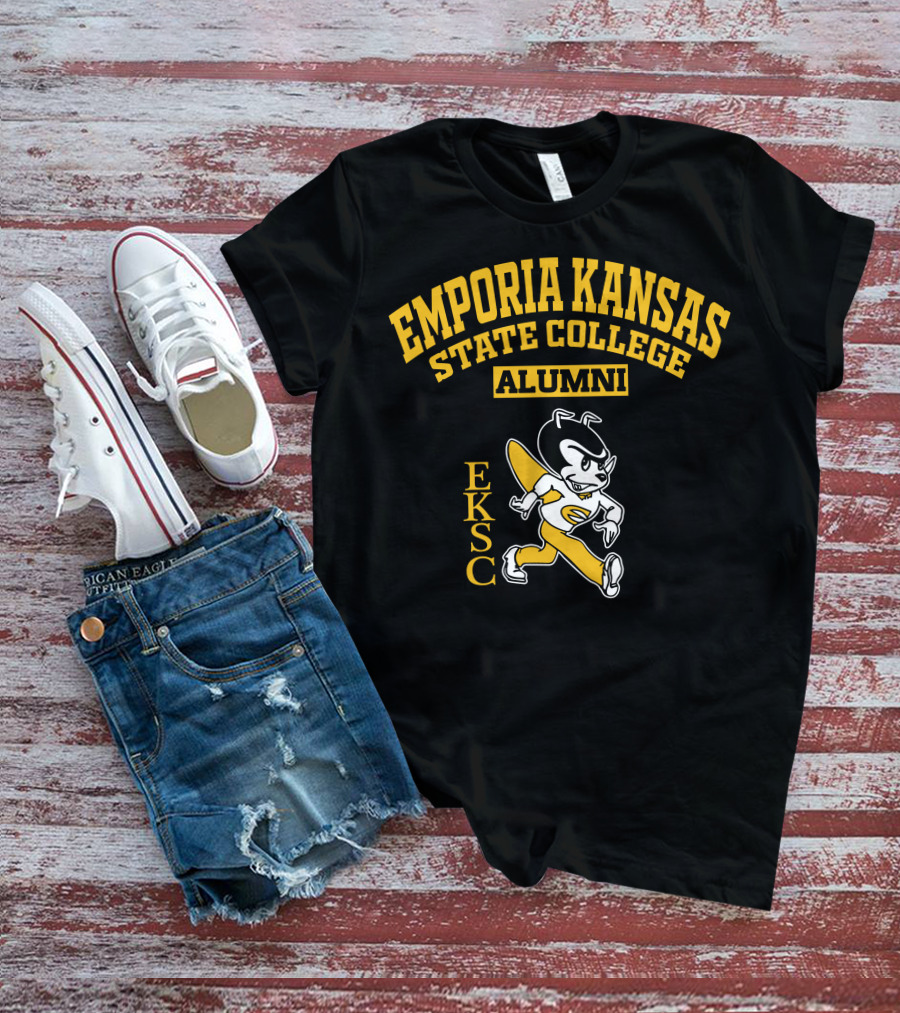 Emporia Kansas State College Alumni EKSC Logo Vintage Mascot T-Shirt