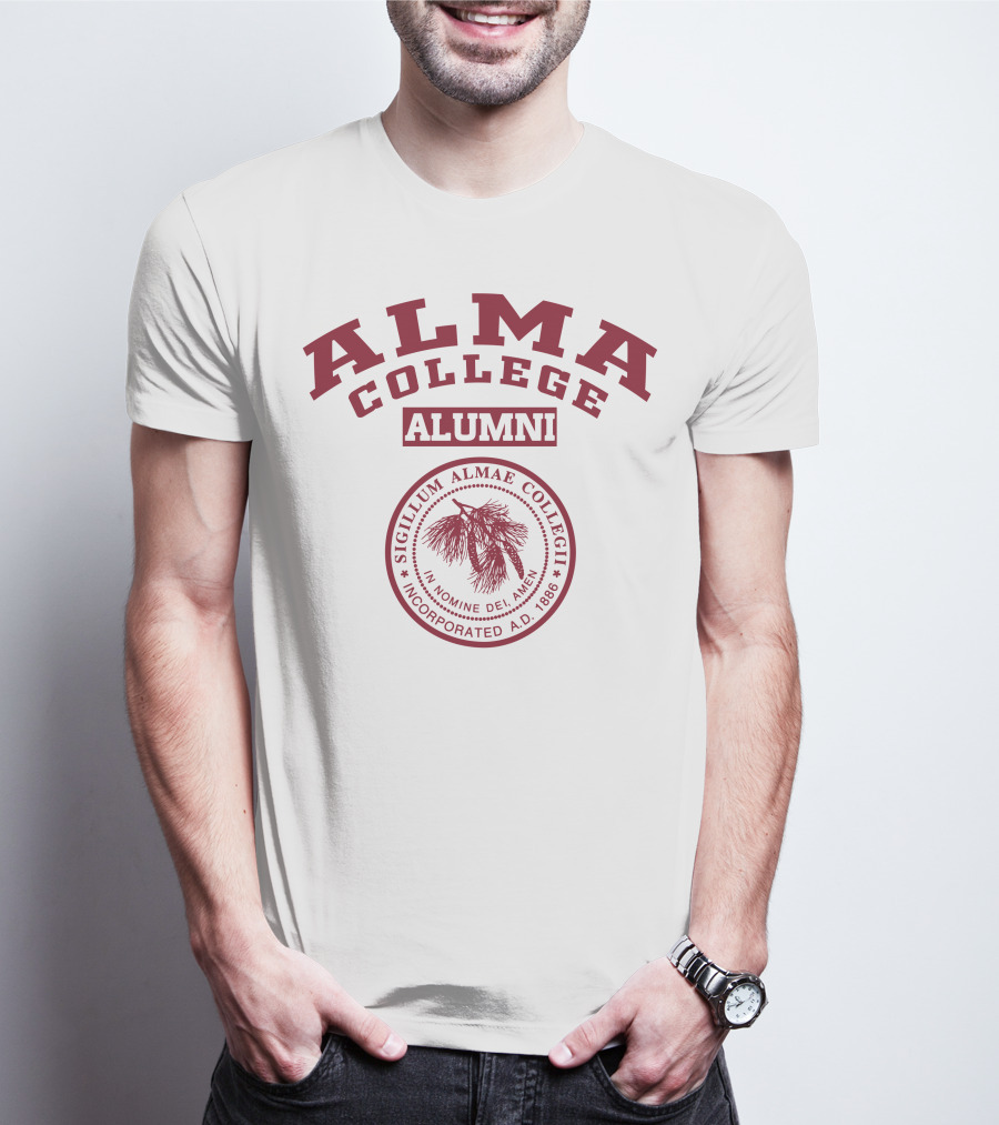 Alma College Alumni Seal Sigillum Almae Collegii Incorporated A.D. 1886 T-Shirt