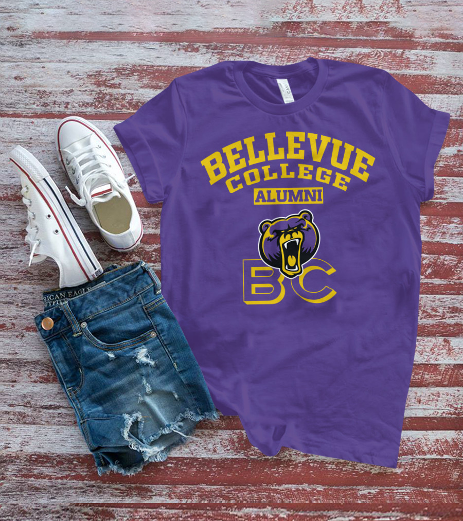 Bellevue College Alumni BC Bear Logo Purple T-Shirt