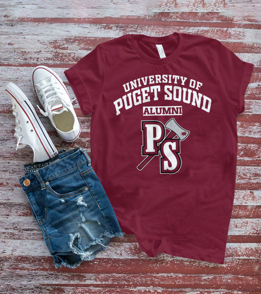 University Of Puget Sound Alumni PS Logo Axe T-Shirt