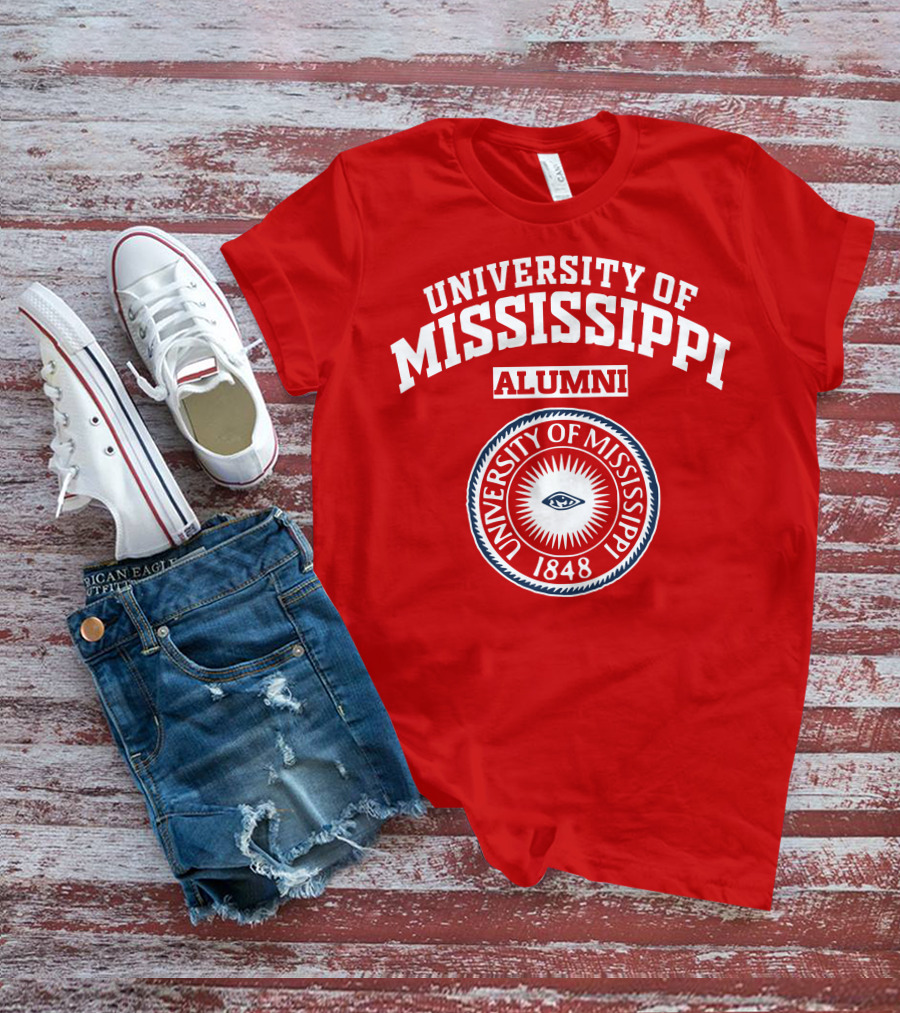 University Of Mississippi Alumni 1848 Logo Red T-Shirt