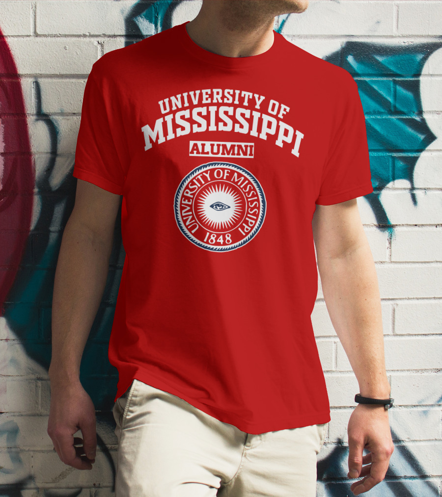 University Of Mississippi Alumni 1848 Logo Red T-Shirt
