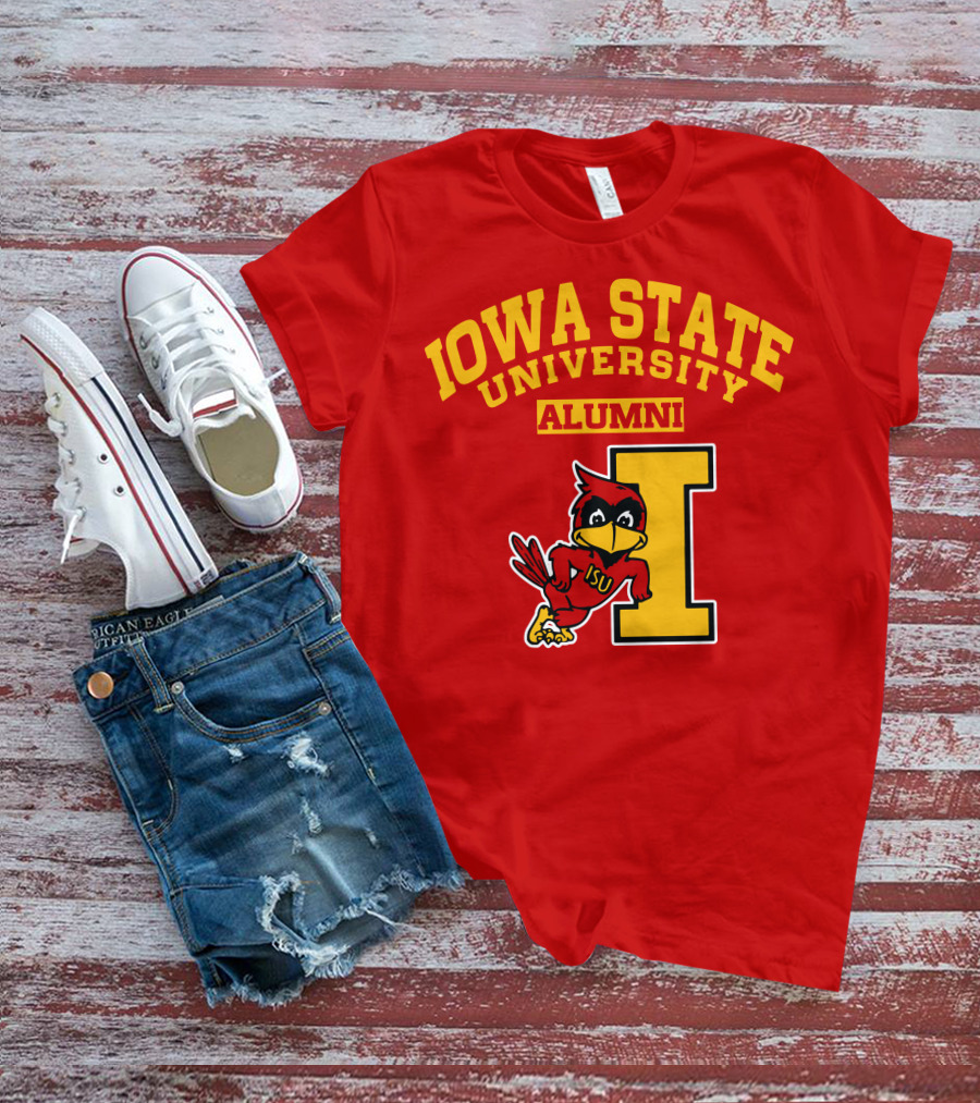 Iowa State University Alumni ISU Cardinal Mascot Block I T-Shirt