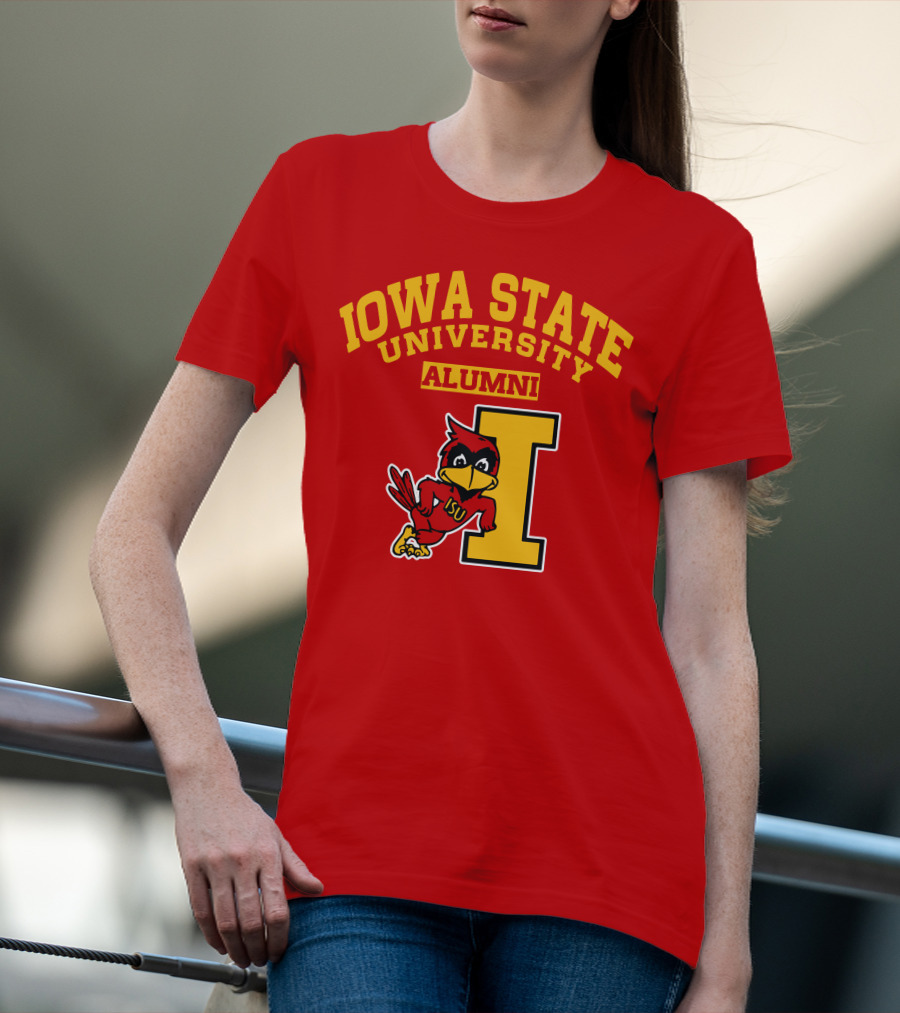 Iowa State University Alumni ISU Cardinal Mascot Block I T-Shirt
