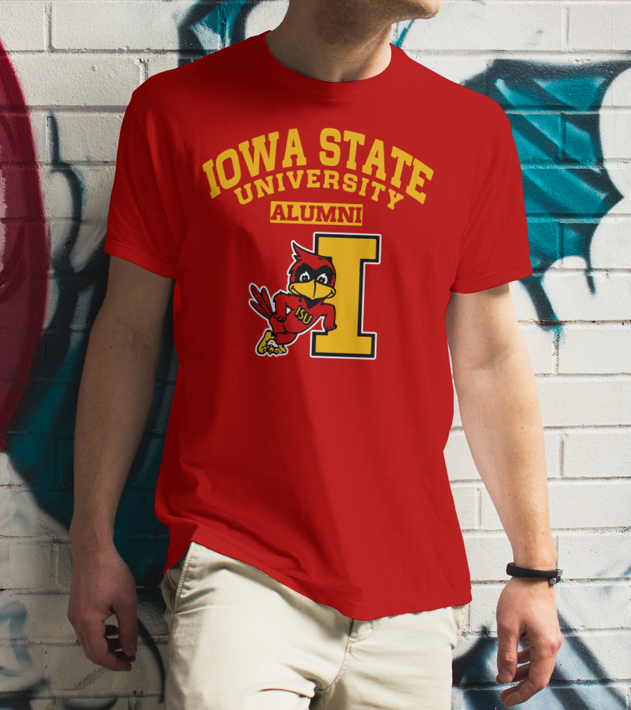 Iowa State University Alumni ISU Cardinal Mascot Block I T-Shirt