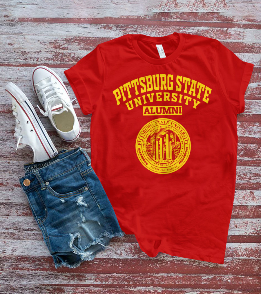 Pittsburg State University Alumni Seal Pittsburg Kansas Russ Hall T-Shirt