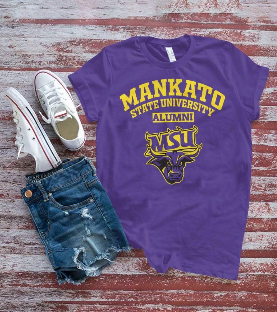 Mankato State University Alumni MSU Logo Purple Bull T-Shirt