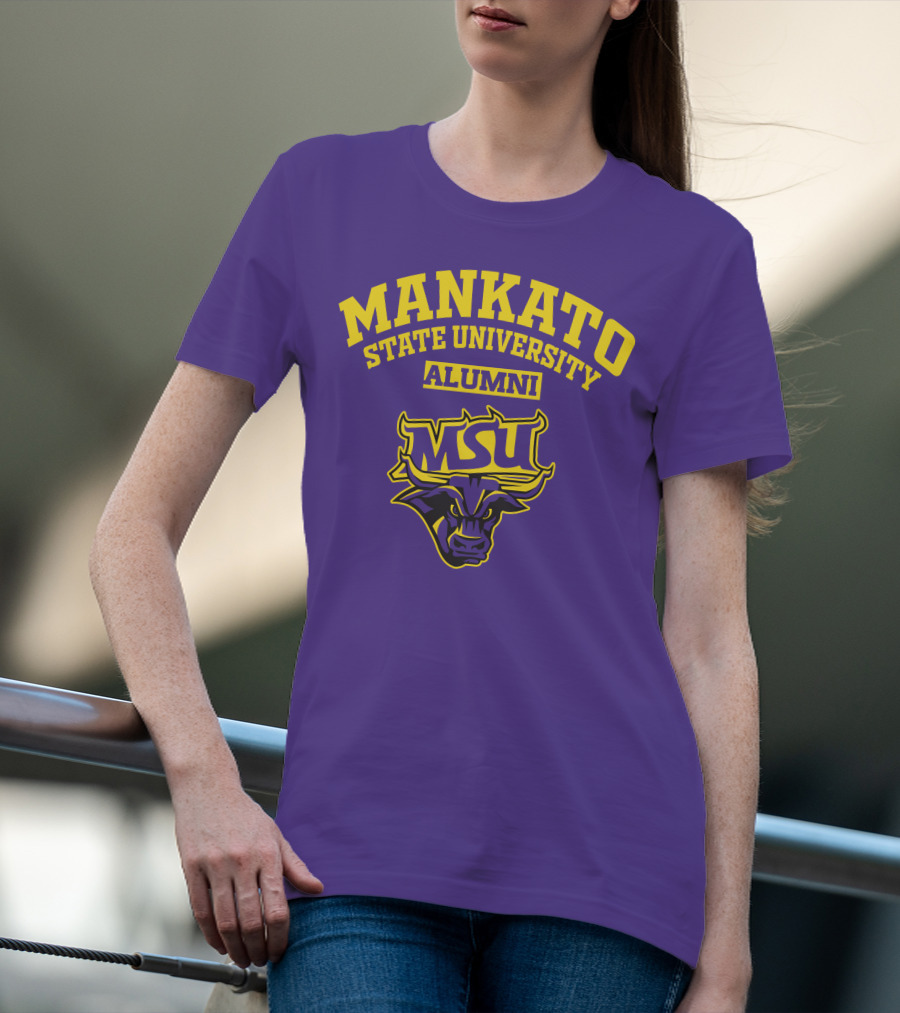 Mankato State University Alumni MSU Logo Purple Bull T-Shirt