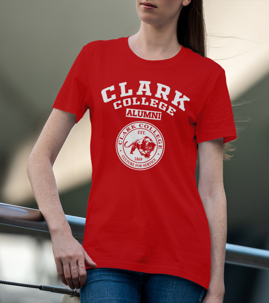 Clark College Alumni Est. 1869 Culture For Service Panther Emblem T-Shirt
