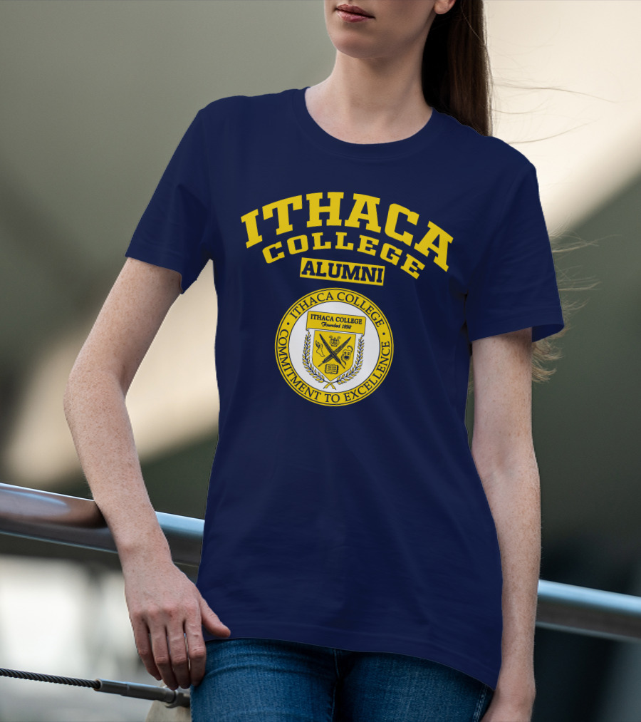 Ithaca College Alumni Commitment To Excellence Founded 1892 Emblem T-Shirt