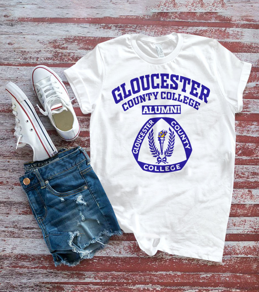 Gloucester County College Alumni Torch Laurel Emblem T-Shirt
